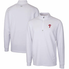 Philadelphia Phillies Cutter & Buck Traverse Stretch Quarter-Zip Pullover Top White