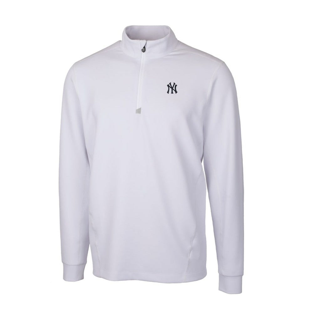 New York Yankees Cutter & Buck Traverse Stretch Quarter-Zip Pullover Top White