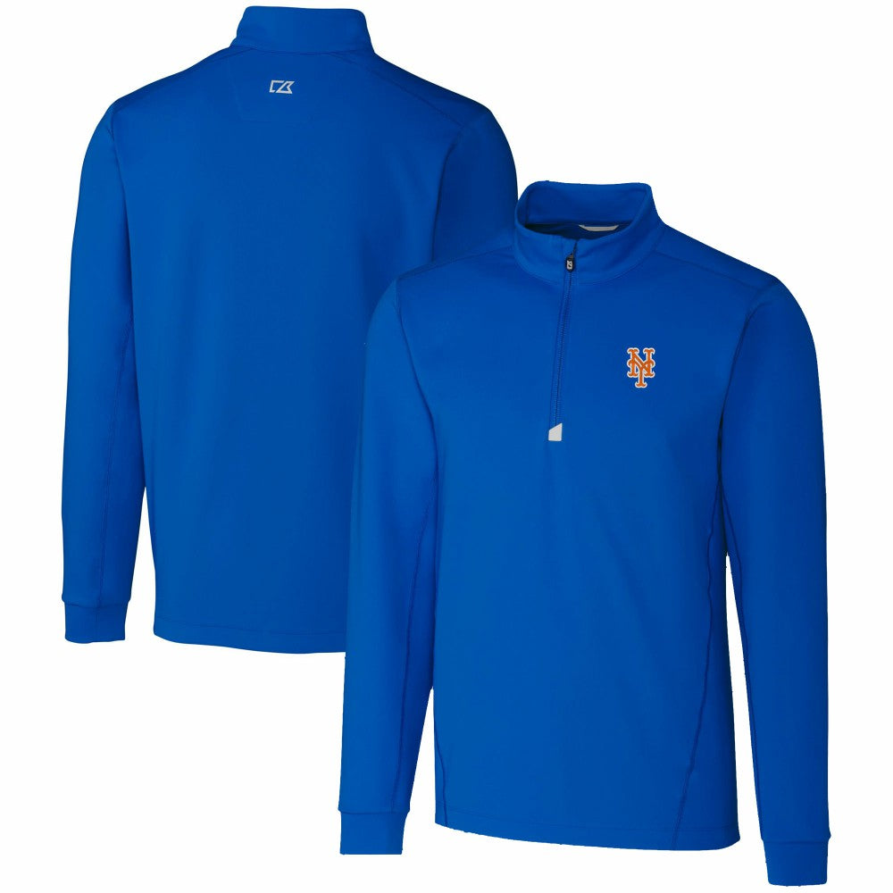 New York Mets Cutter & Buck Traverse Stretch Quarter-Zip Pullover Top Royal