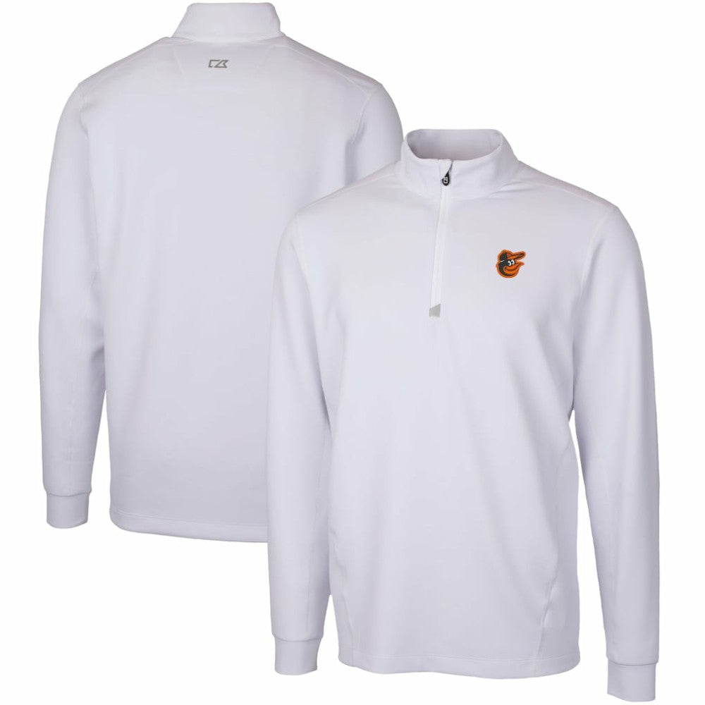 Baltimore Orioles Cutter & Buck Traverse Stretch Quarter-Zip Pullover Top White