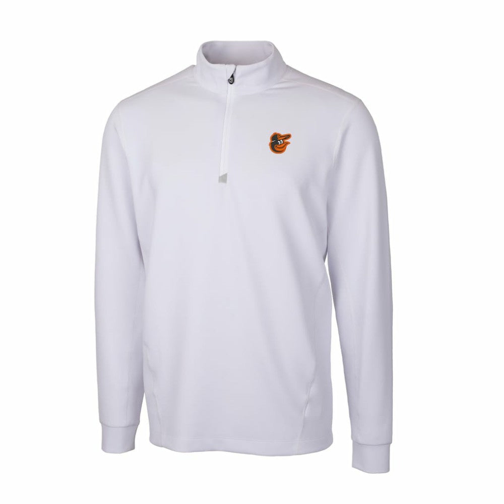 Baltimore Orioles Cutter & Buck Traverse Stretch Quarter-Zip Pullover Top White