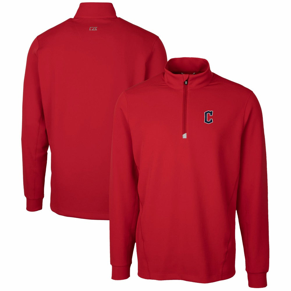 Cleveland Guardians Cutter & Buck Traverse Stretch Quarter-Zip Pullover Top Red
