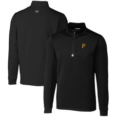 Pittsburgh Pirates Cutter & Buck Traverse Stretch Quarter-Zip Pullover Top Black