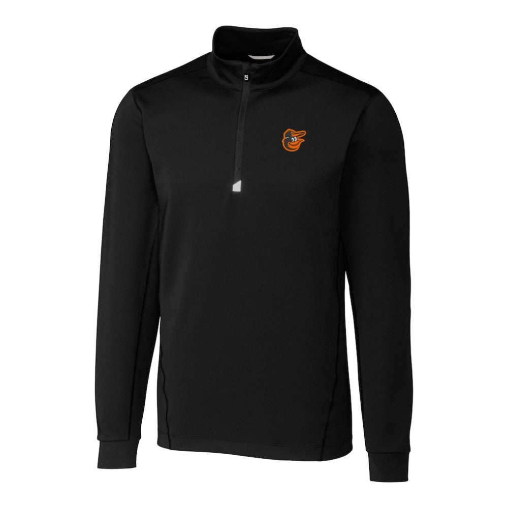 Baltimore Orioles Cutter & Buck Traverse Stretch Quarter-Zip Pullover Top Black