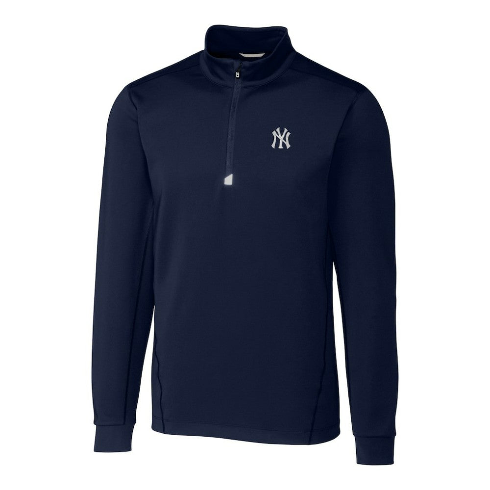 New York Yankees Cutter & Buck Traverse Stretch Quarter-Zip Pullover Top Navy