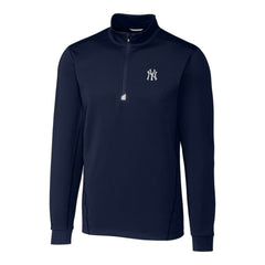 New York Yankees Cutter & Buck Traverse Stretch Quarter-Zip Pullover Top Navy
