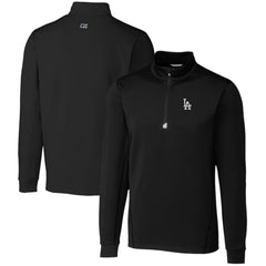 Los Angeles Dodgers Cutter & Buck Traverse Stretch Quarter-Zip Pullover Top Black