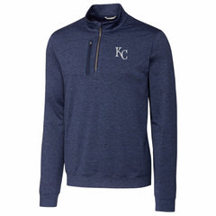Kansas City Royals Cutter & Buck Stealth Heathered Quarter-Zip Pullover Top Navy