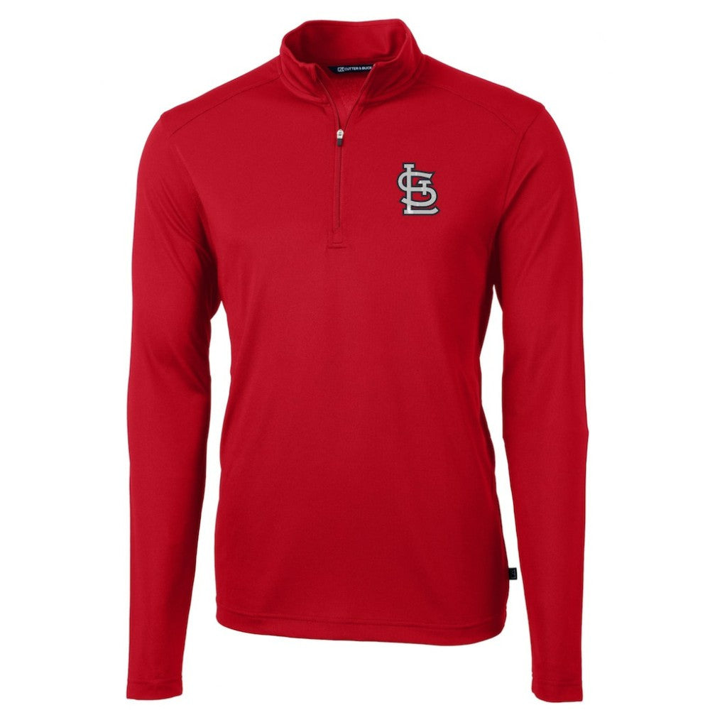 St. Louis Cardinals Cutter & Buck Virtue Eco Pique Recycled Quarter-Zip Pullover Top Red