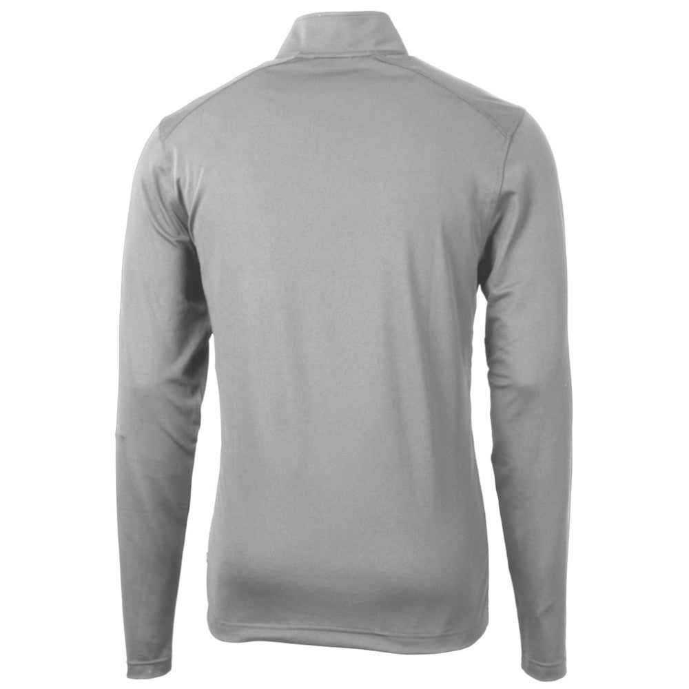 Detroit Tigers Cutter & Buck Virtue Eco Pique Recycled Quarter-Zip Pullover Top Gray
