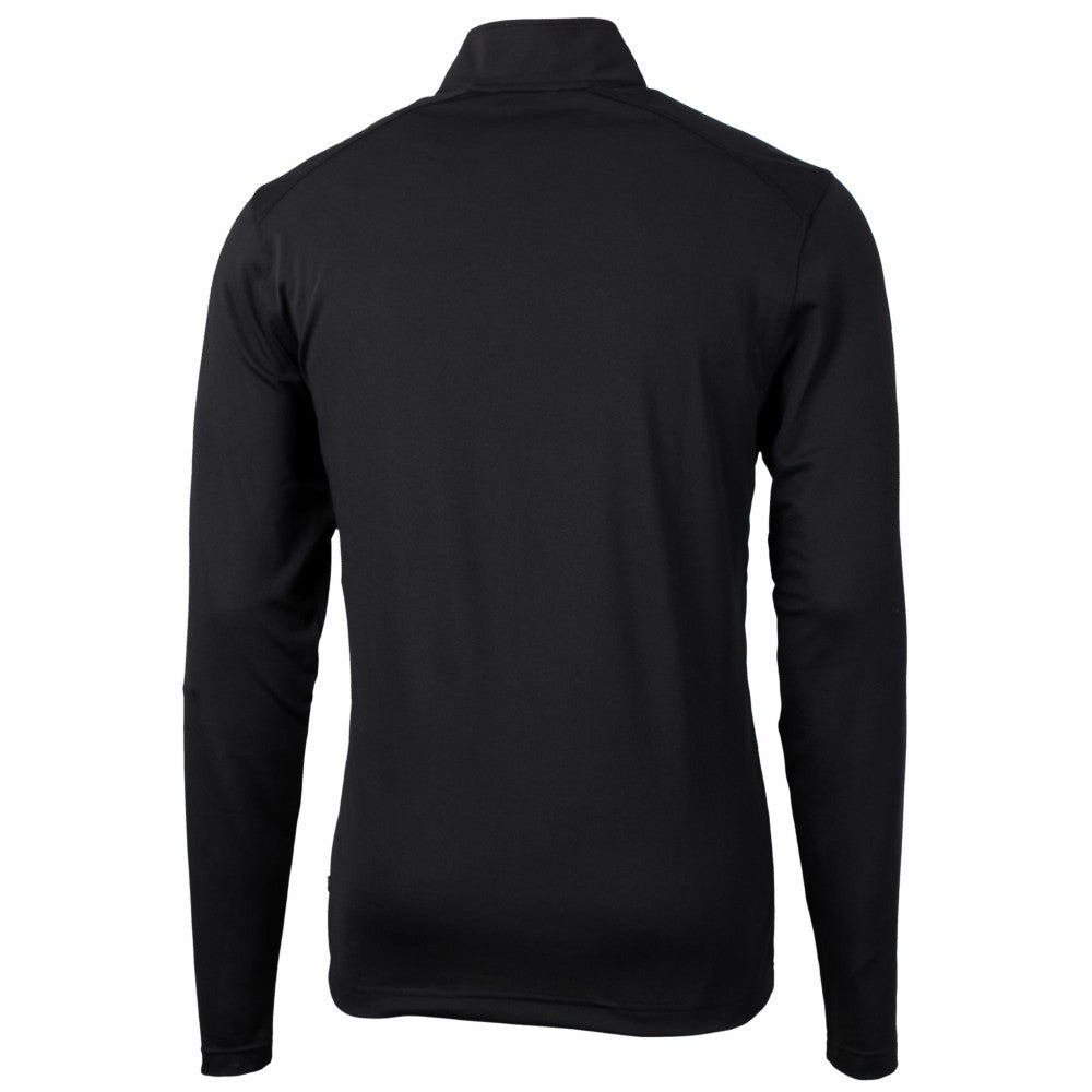 Miami Marlins Cutter & Buck Virtue Eco Pique Recycled Quarter-Zip Pullover Top Black