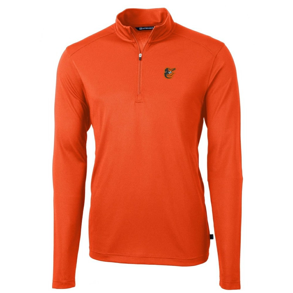 Baltimore Orioles Cutter & Buck Virtue Eco Pique Recycled Quarter-Zip Pullover Top Orange