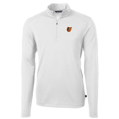 Baltimore Orioles Cutter & Buck Virtue Eco Pique Recycled Quarter-Zip Pullover Top White