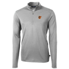 Baltimore Orioles Cutter & Buck Virtue Eco Pique Recycled Quarter-Zip Pullover Top Gray