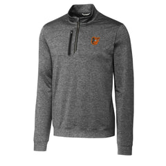 Baltimore Orioles Cutter & Buck Stealth Heathered Quarter-Zip Pullover Top Gray