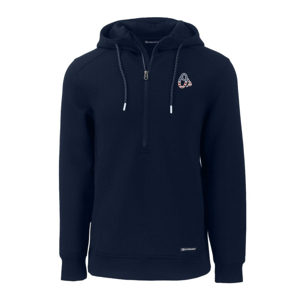 Baltimore Orioles Cutter & Buck Stars & Stripes Roam Eco Half-Zip Recycled Pullover Hoodie Navy
