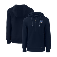 New York Mets Cutter & Buck Stars & Stripes Roam Eco Half-Zip Recycled Pullover Hoodie Navy
