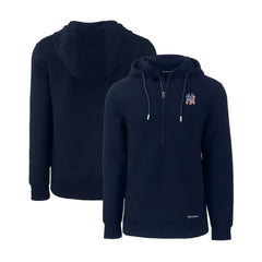 New York Yankees Cutter & Buck Stars & Stripes Roam Eco Half-Zip Recycled Pullover Hoodie Navy