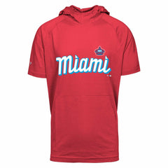 Miami Marlins Levelwear City Connect Phase Core Hoodie T-Shirt  Red