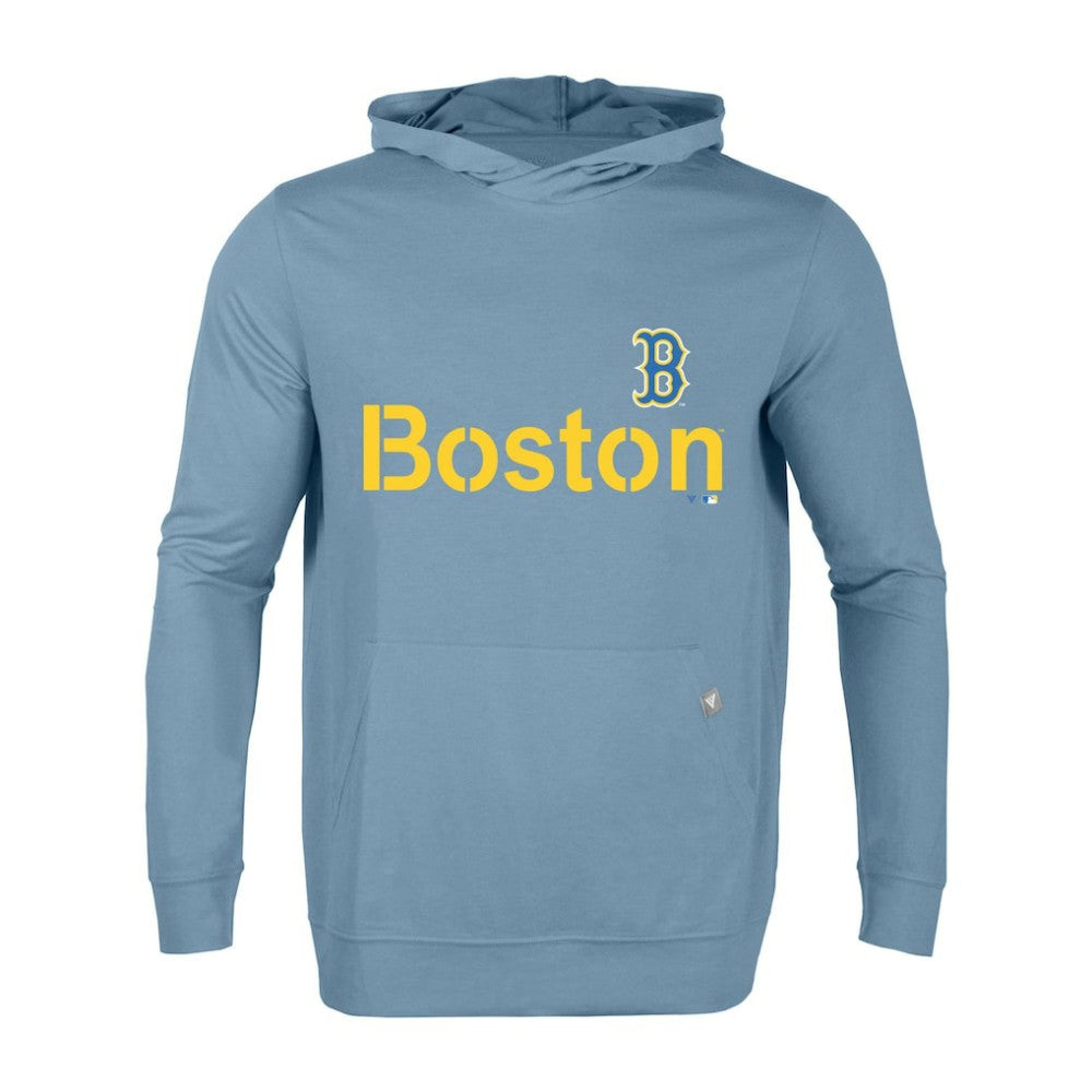 Boston Red Sox Levelwear City Connect Relay Core Logo Pullover Hoodie Light Blue