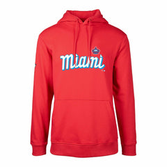 Miami Marlins Levelwear City Connect Podium Core Logo Pullover Hoodie Red