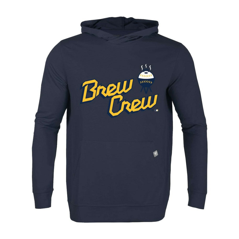 Milwaukee Brewers Levelwear City Connect Relay Core Logo Pullover Hoodie Navy