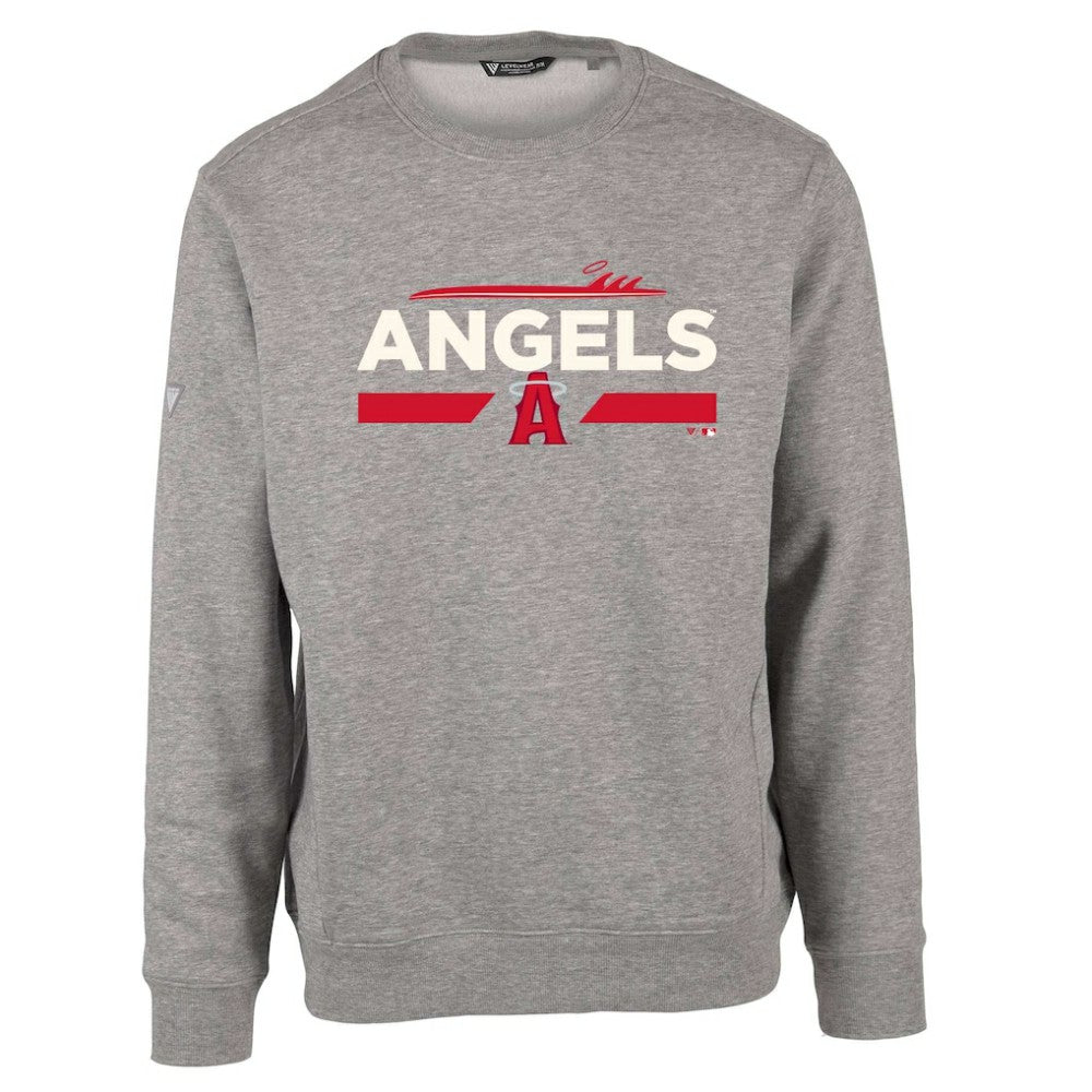Los Angeles Angels Levelwear City Connect Zane No Hitter Pullover Sweatshirt Heather Gray