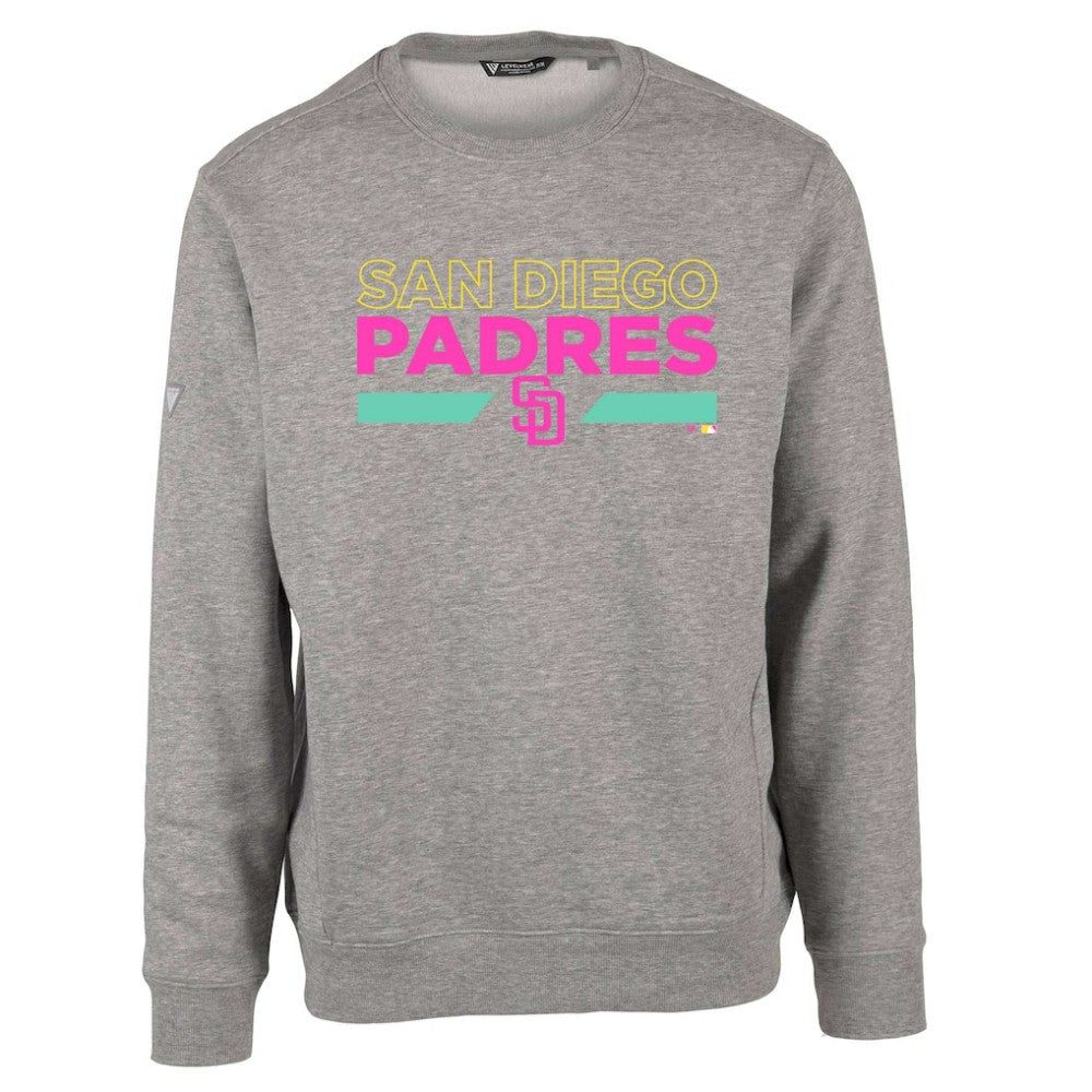 San Diego Padres Levelwear City Connect Zane No Hitter Pullover Sweatshirt Heather Gray