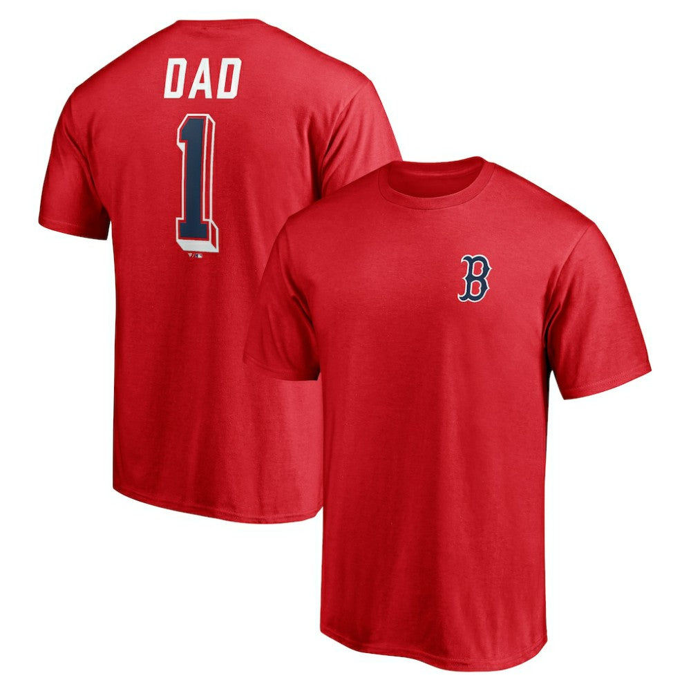 Boston Red Sox Number One Dad T-Shirt Red
