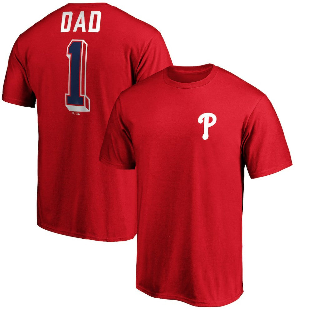 Philadelphia Phillies Number One Dad T-Shirt Red