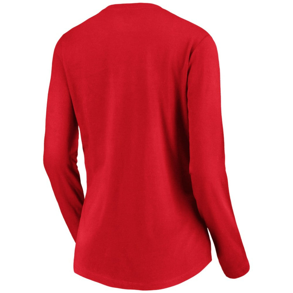 St. Louis Cardinals Women's Team Long Sleeve V-Neck T-Shirt Red