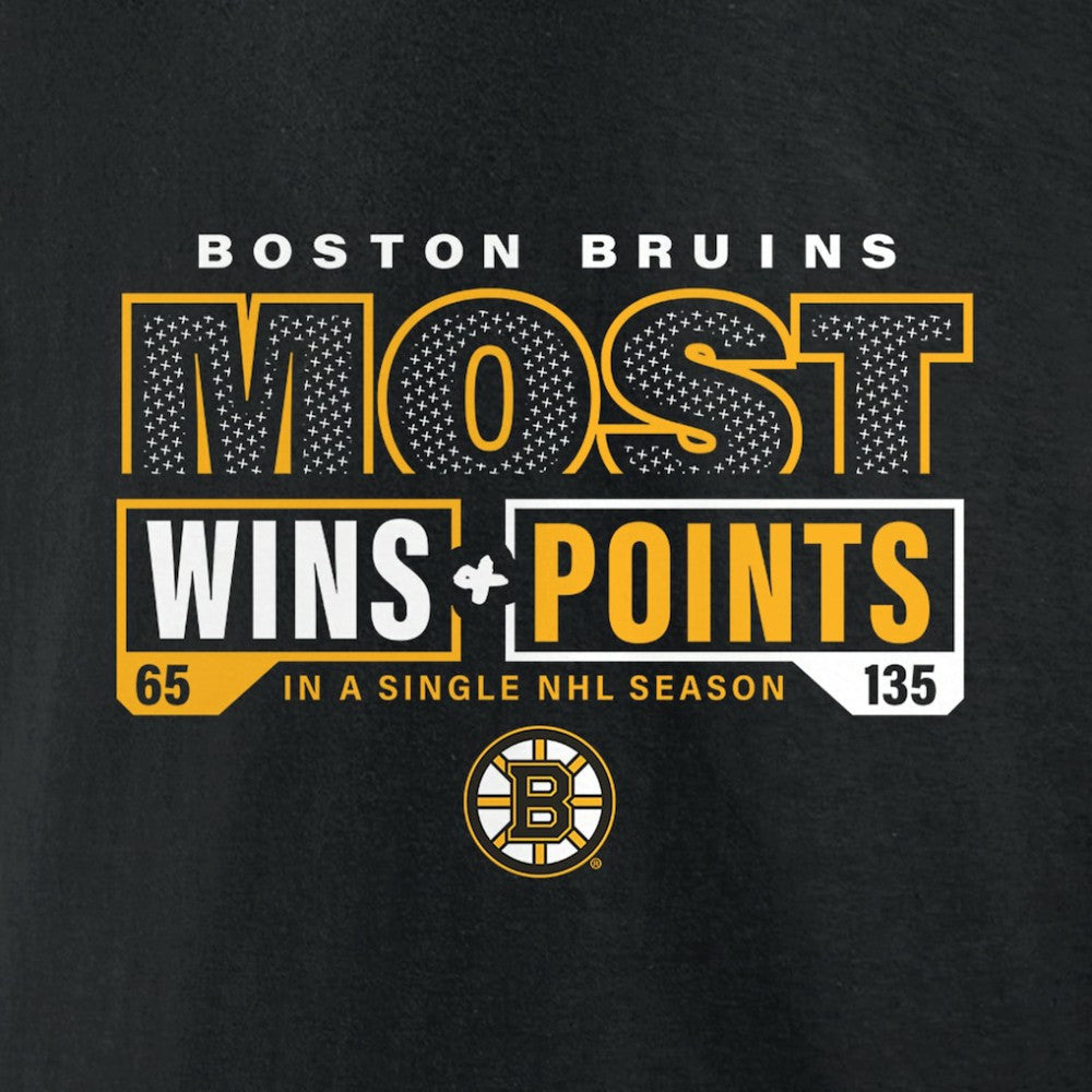 Boston Bruins Most Ever NHL Wins & Points T-Shirt Black