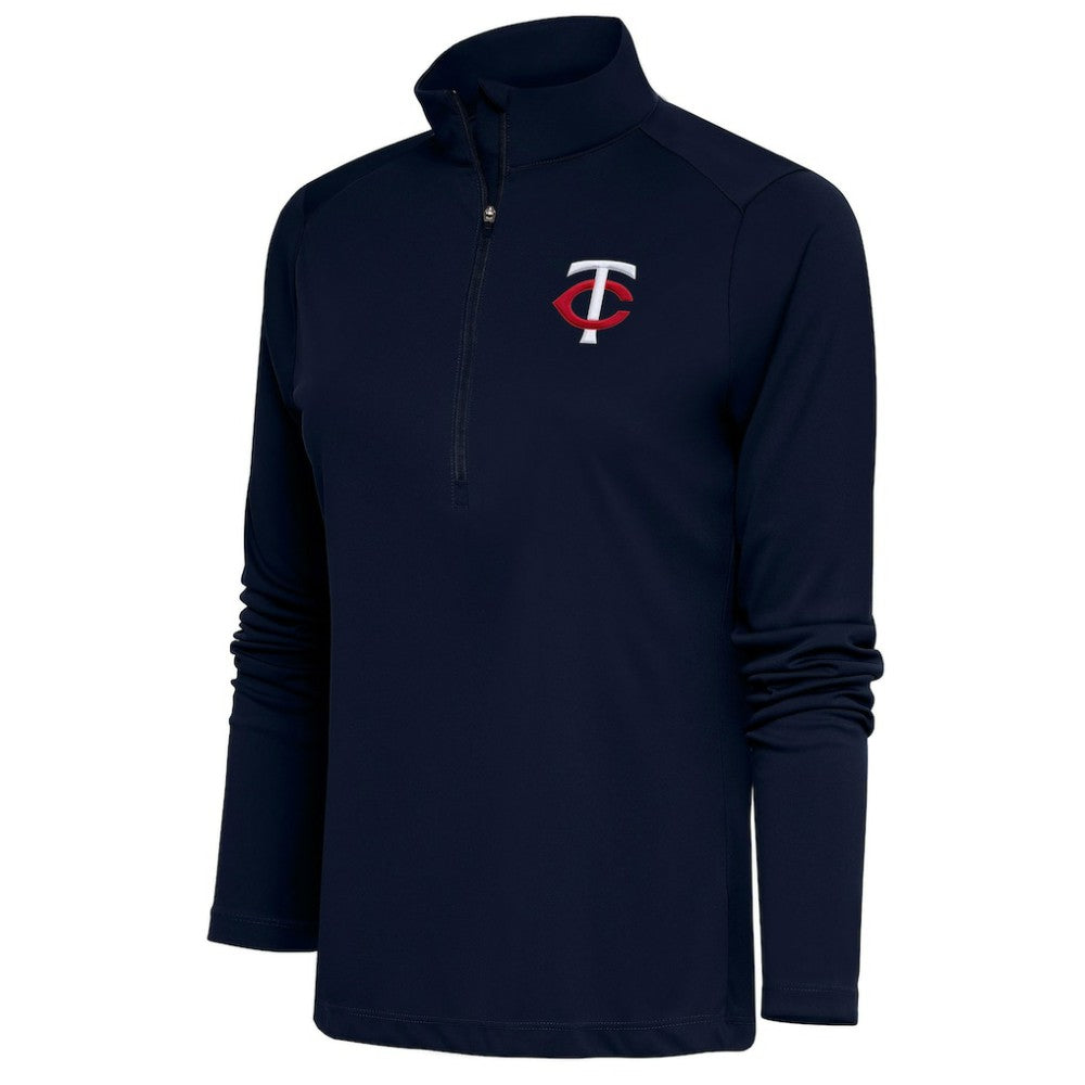 Minnesota Twins Antigua Women's Tribute Half-Zip Pullover Top Navy