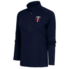 Minnesota Twins Antigua Women's Tribute Half-Zip Pullover Top Navy