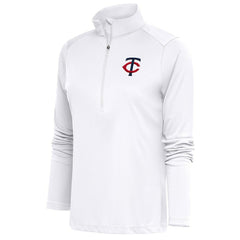 Minnesota Twins Antigua Women's Tribute Half-Zip Pullover Top White