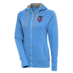 Minnesota Twins Antigua Women's Victory Full-Zip Hoodie Light Blue