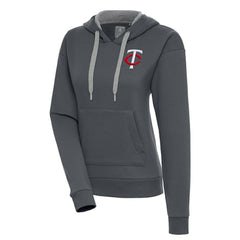 Minnesota Twins Antigua Women's Victory Pullover Hoodie Charcoal