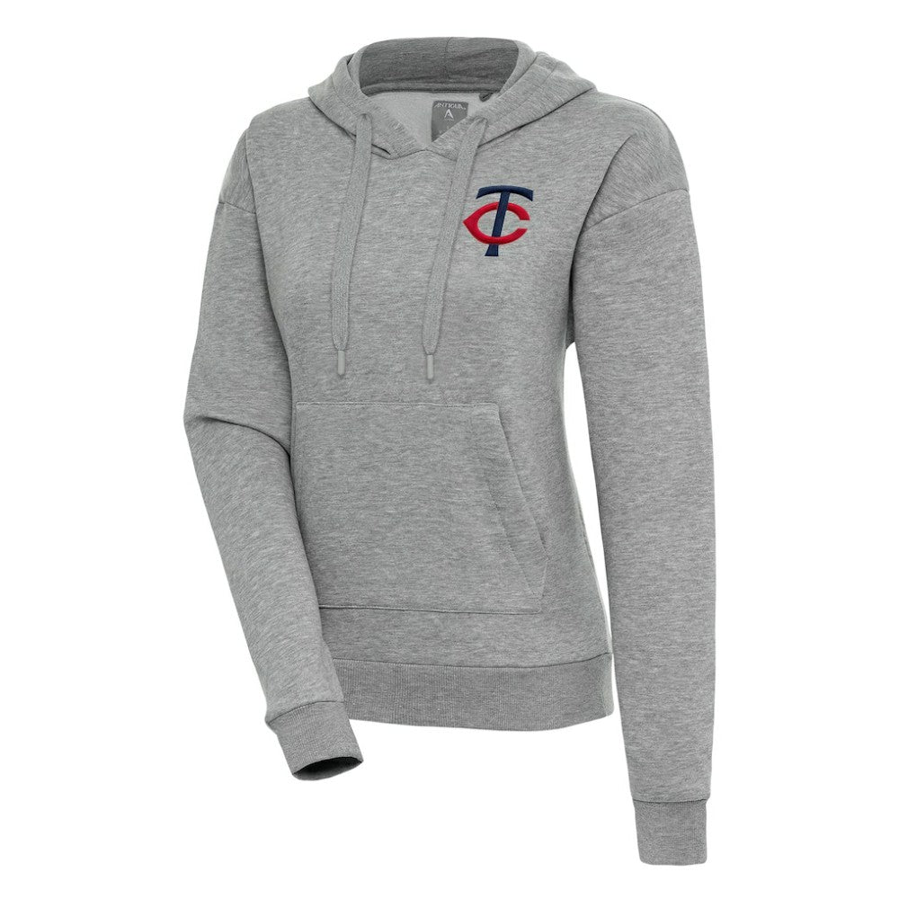 Minnesota Twins Antigua Women's Victory Pullover Hoodie Heather Gray