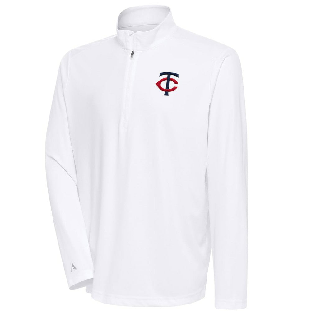Minnesota Twins Antigua Tribute Quarter-Zip Pullover Top White