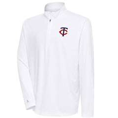 Minnesota Twins Antigua Tribute Quarter-Zip Pullover Top White