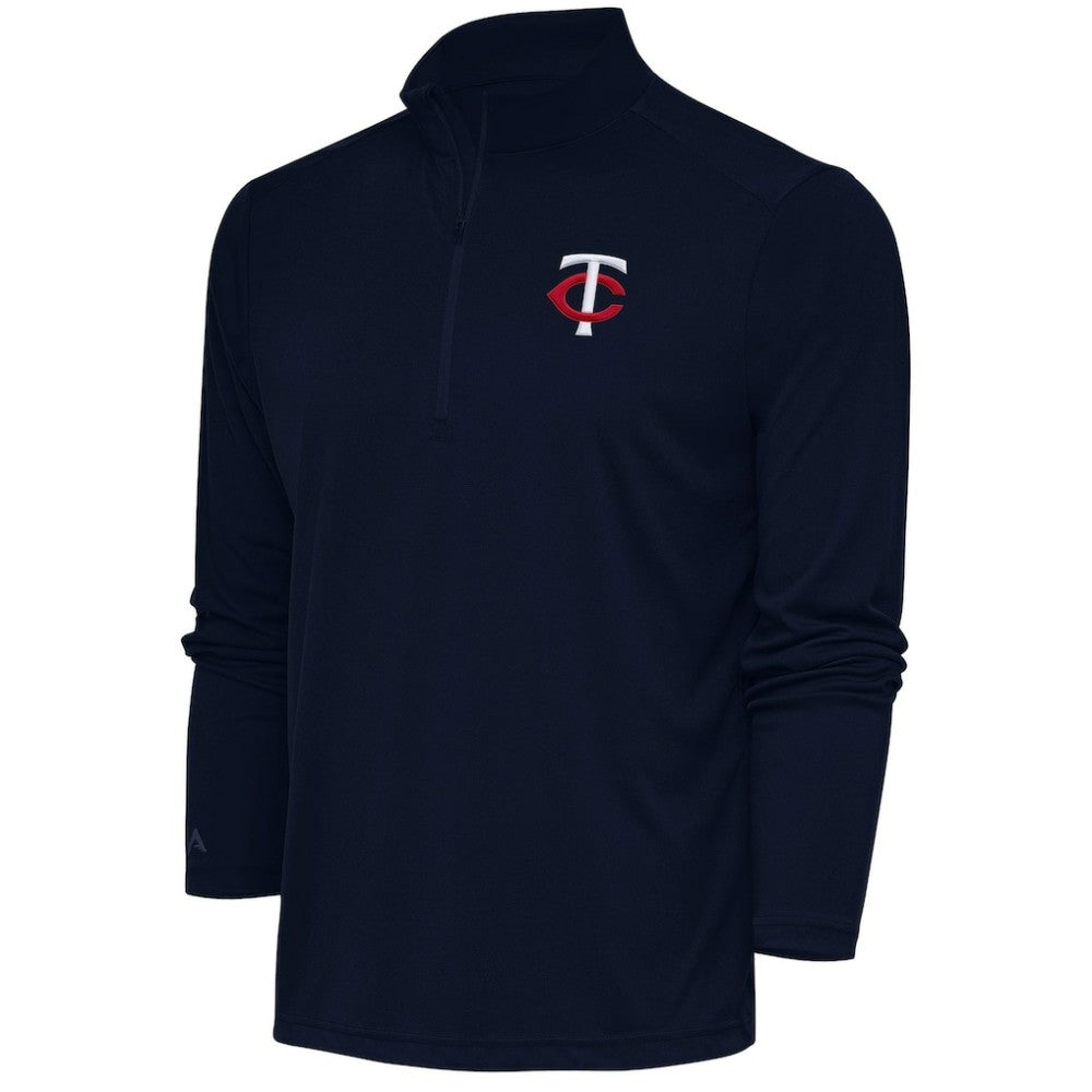 Minnesota Twins Antigua Tribute Quarter-Zip Pullover Top Navy