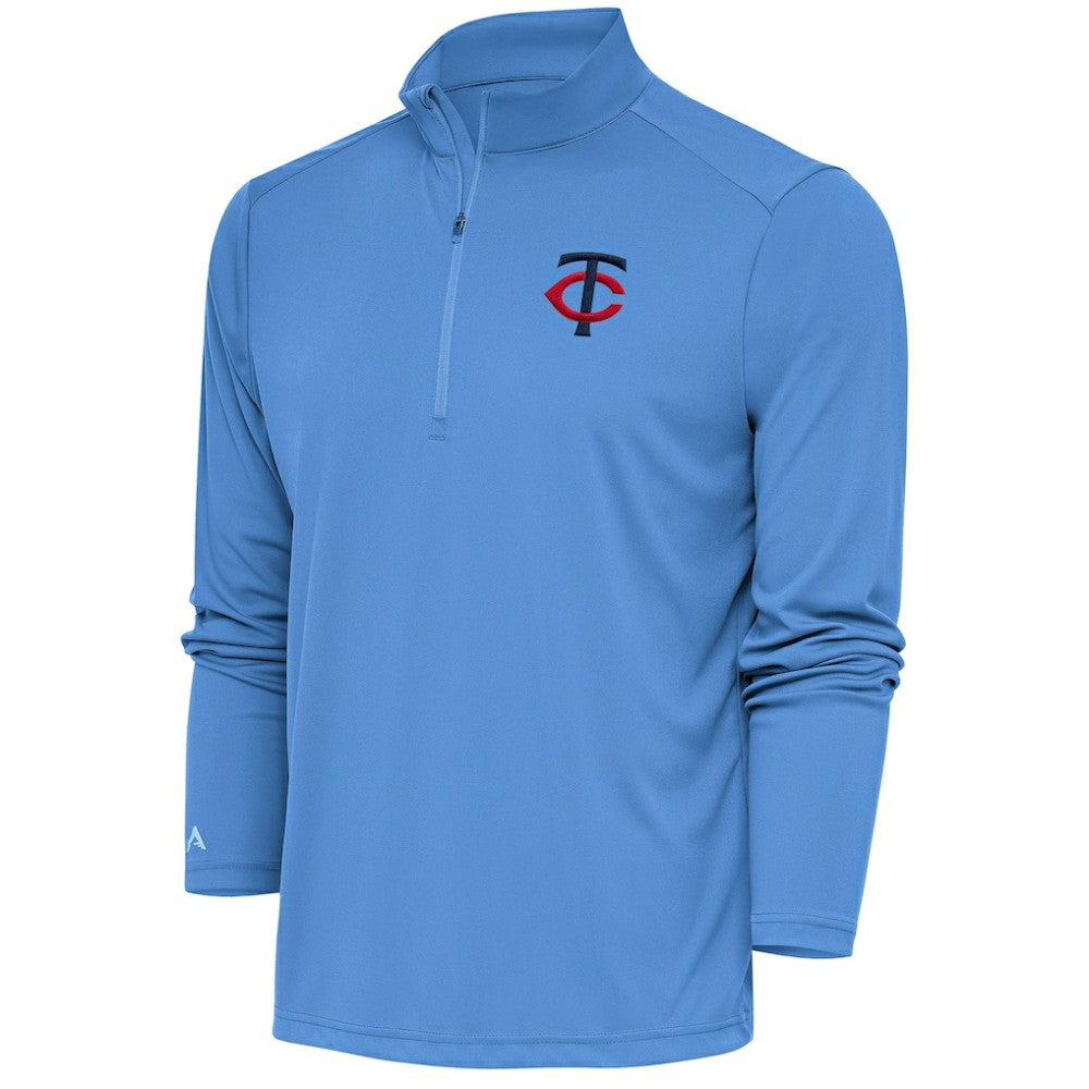 Minnesota Twins Antigua Tribute Quarter-Zip Pullover Top Light Blue