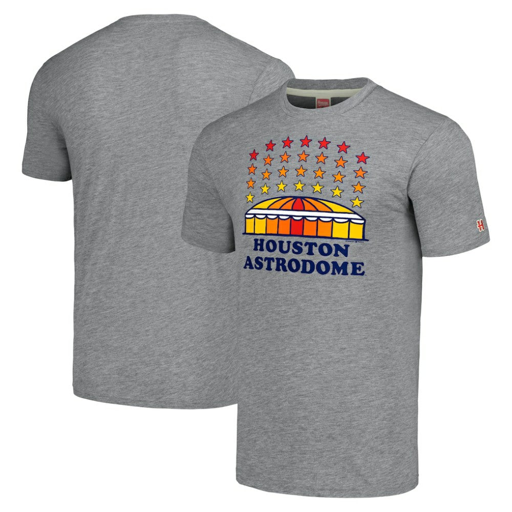 Houston Astros Homage Astrodome Stars Hyper Local Tri-Blend T-Shirt Gray
