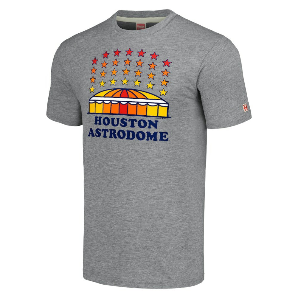 Houston Astros Homage Astrodome Stars Hyper Local Tri-Blend T-Shirt Gray