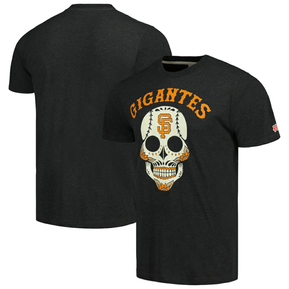 San Francisco Giants Homage Gigantes Hyper Local Tri-Blend T-Shirt Charcoal