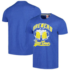 Milwaukee Brewers Homage Doodle Collection The Brew Crew Tri-Blend T-Shirt Royal