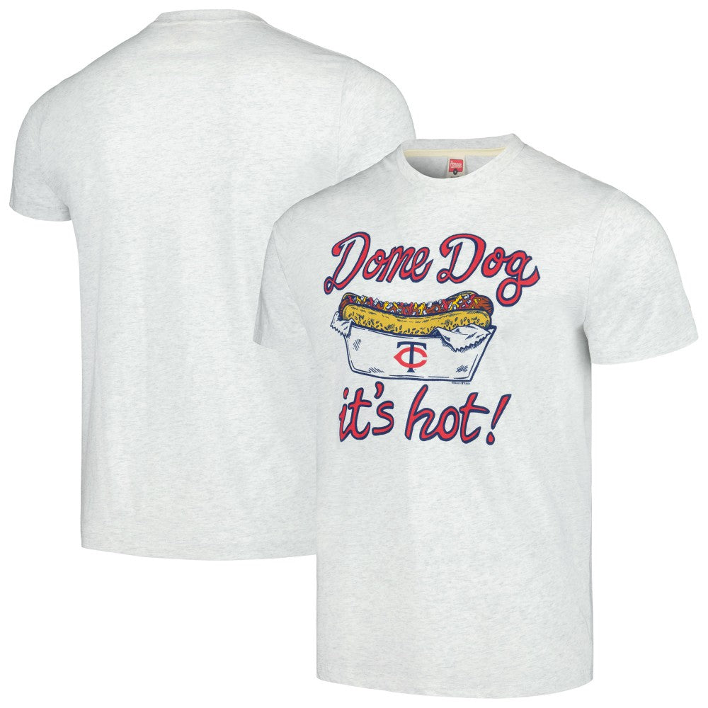 Minnesota Twins Homage Doodle Collection Dome Dog Tri-Blend T-Shirt Gray