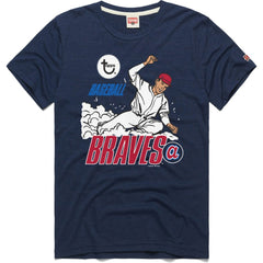 Atlanta Braves Homage x Topps Tri-Blend T-Shirt Navy