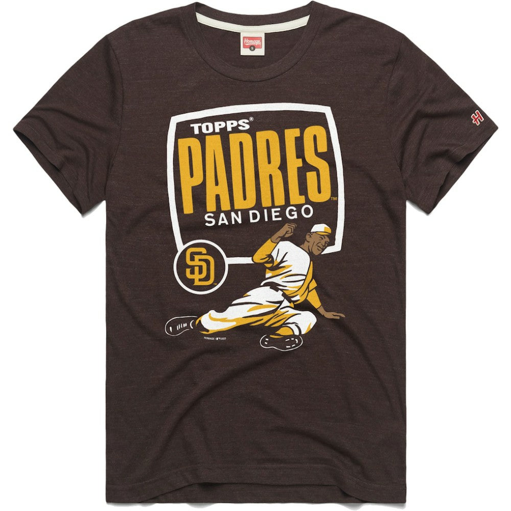 San Diego Padres Homage x Topps Tri-Blend T-Shirt Brown