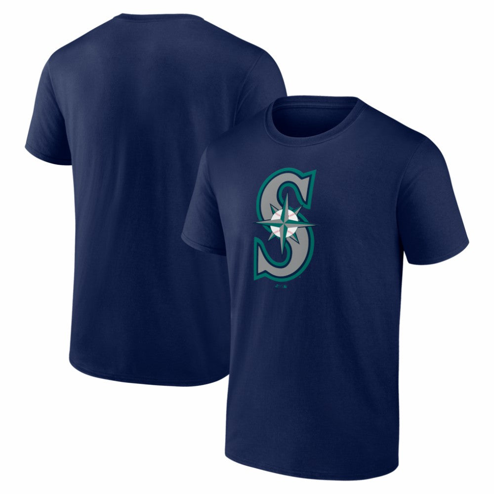 Seattle Mariners Logo Athletic Official Logo T-Shirt Navy